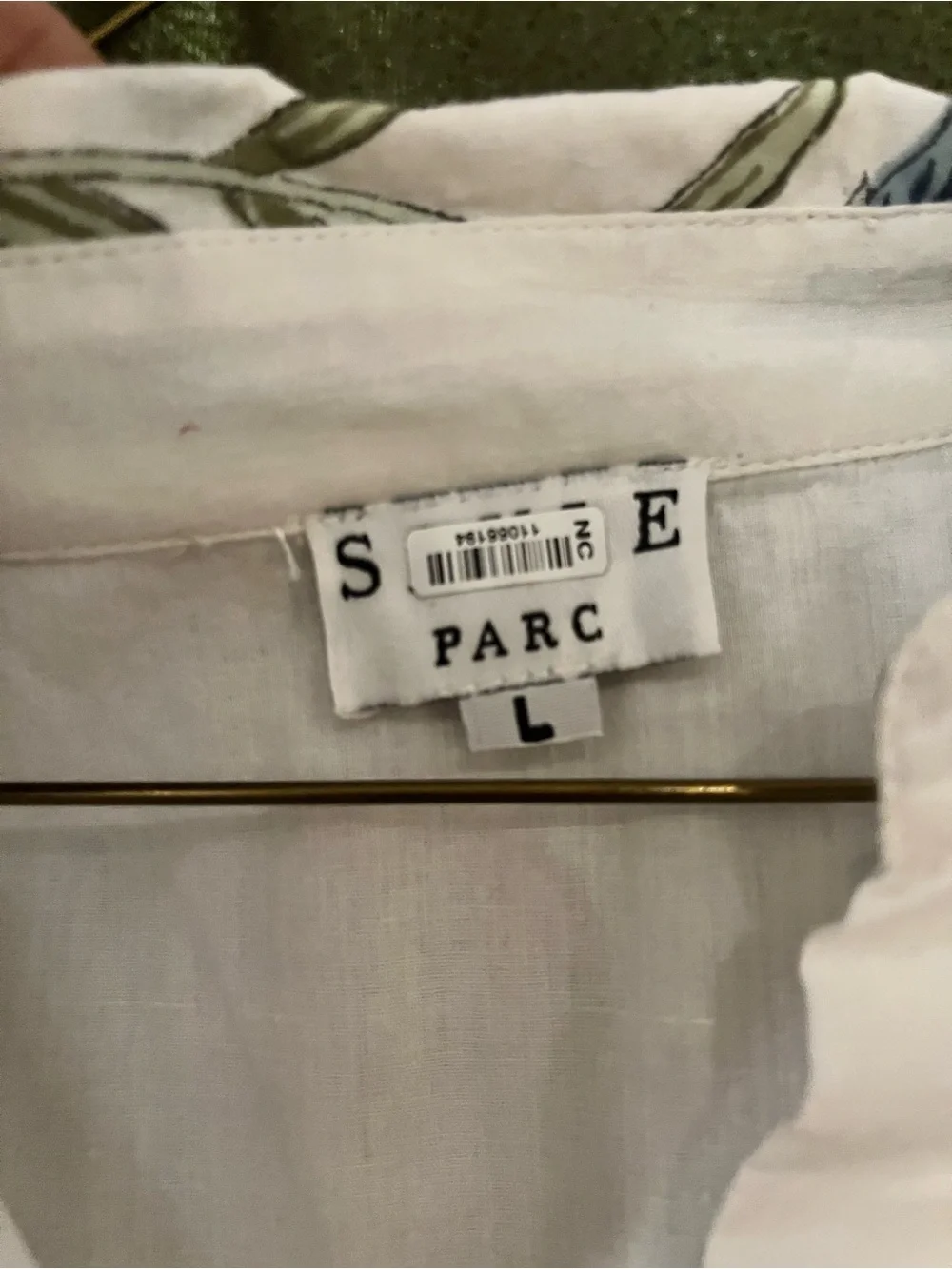 White Floral Tiered Maxi Dress with Blue Print made by Saule PARC - Picture 4 of 6